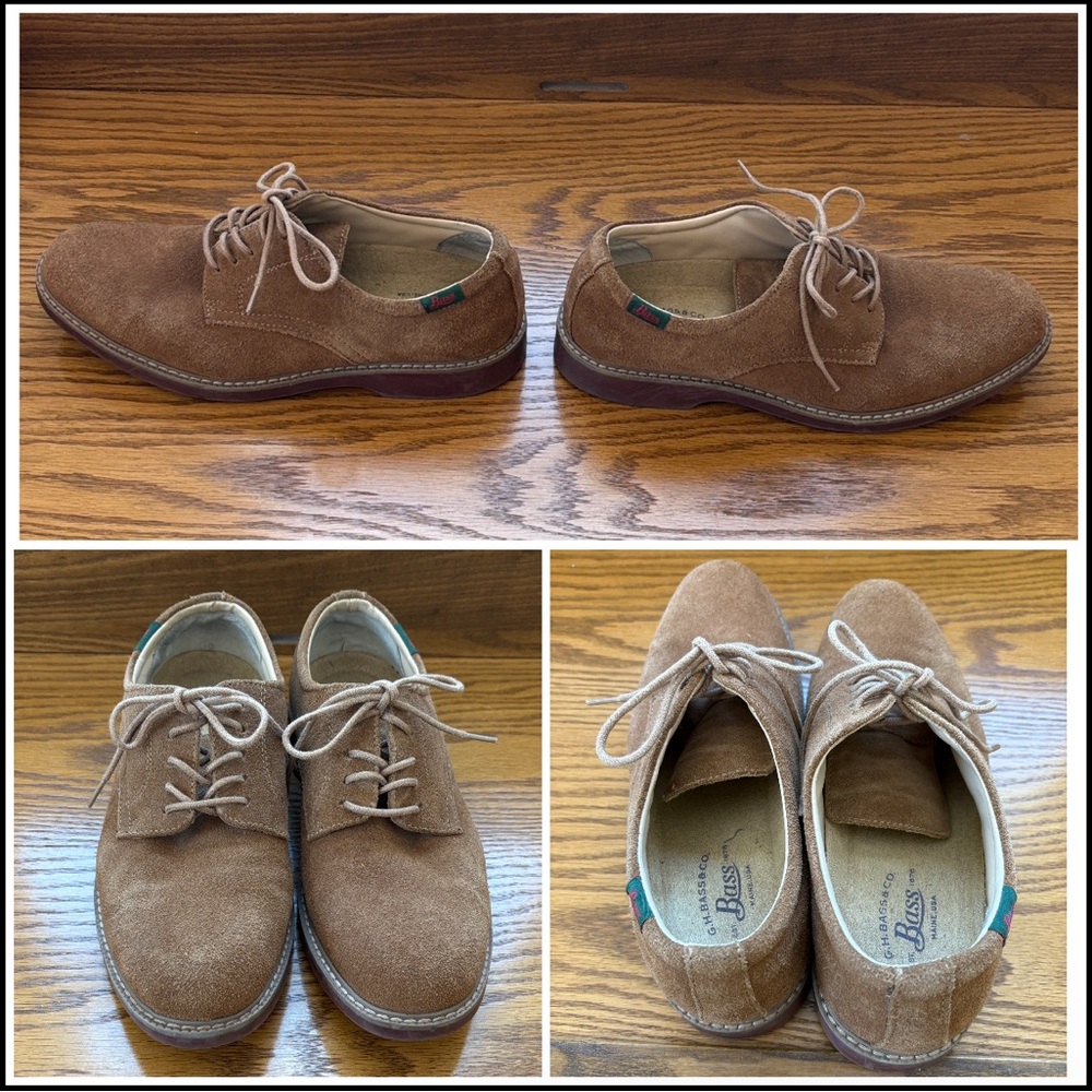 G.H. Bass & Co. Suede and Leather Lace Up Oxford Shoes